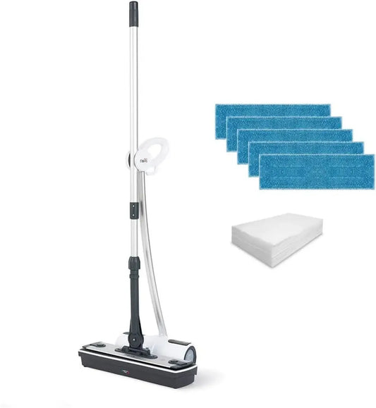 Polti Moppy Blanc Premium, Nettoyeur Vapeur 1500 W, Sans Fil pour Sols et Surfaces, Réservoir 0,7 L, 25 Serpillères